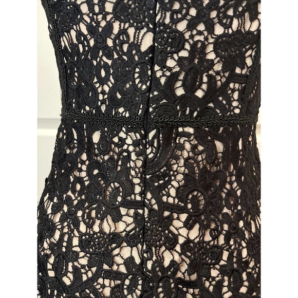 Few Moda Black Crochet Dress Womens Size Small Wedding Prom sleeveless mini - Picture 4 of 6